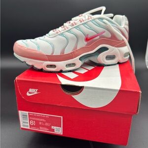 Nike Air Max Plus GS Pink and White Shoes